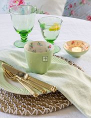 GreenGate Latte cup (Becher) Pale Green Alma petit inside 9x10 cm (350 ml) - Limited Edition