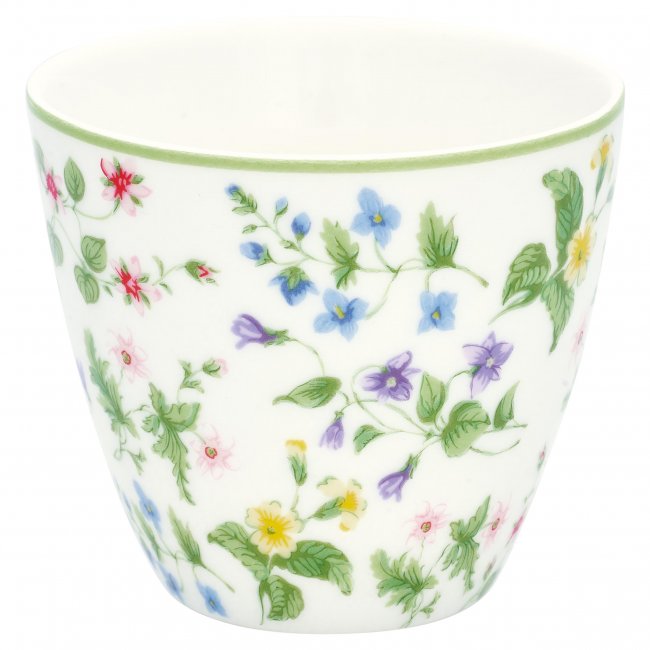 GreenGate Latte cup (Beker) Karolina wit 9x10 cm (350 ml) - Klik op de afbeelding om het venster te sluiten