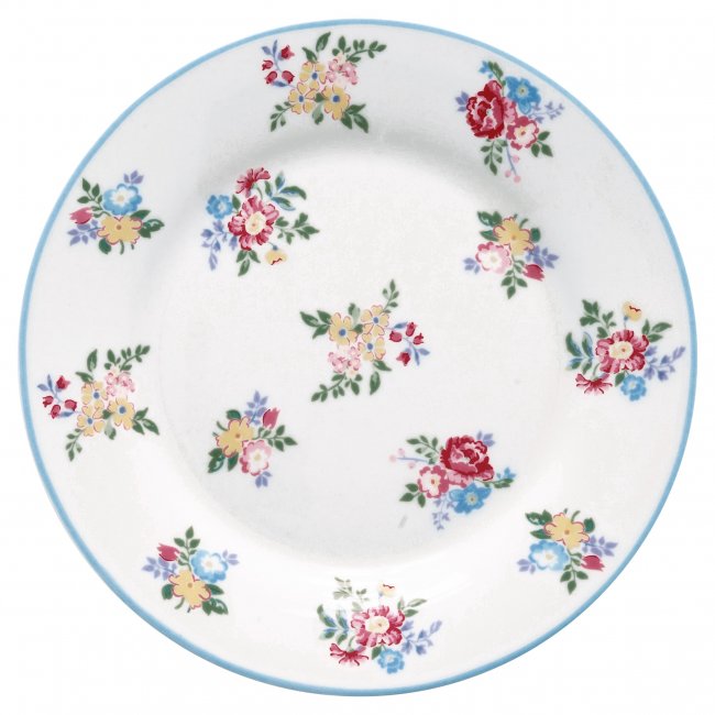 GreenGate Teller (Lunch Plate) Elena petit white (Ø20.5 cm) - zum Schließen ins Bild klicken