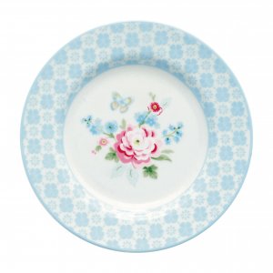 GreenGate Gebaksbordje (Small Plate) Edie lichtblauw (Ø15 cm)