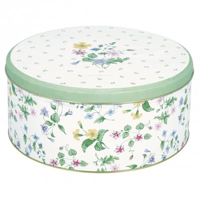 GreenGate Tin Round box Karolina white