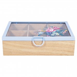 GreenGate Teebox (Tea box) Elina white (6.5 x 16 x 23 cm)