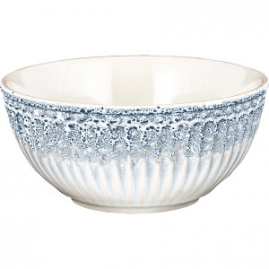 GreenGate Müslischale - Cereal Bowl Alice Ripple Blue Ø 14 cm | 500 ml