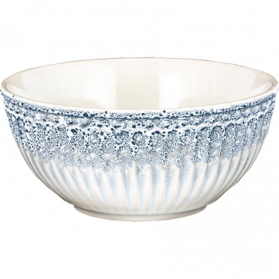 GreenGate Müslischale - Cereal Bowl Alice Ripple Blue Ø 14 cm | 500 ml