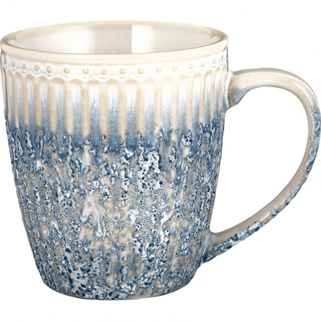 GreenGate koffiemok Alice Ripple Blue 350 ml - H 10 cm - Ø 9 cm - Klik op de afbeelding om het venster te sluiten