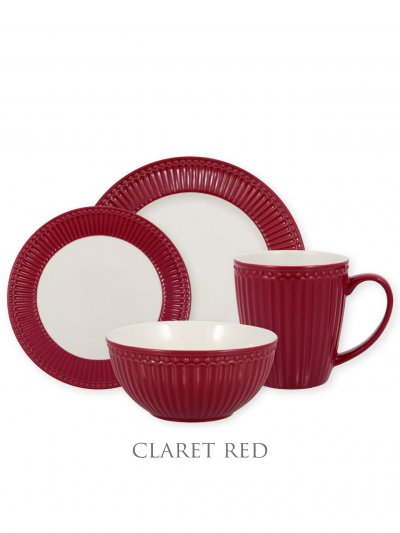 GreenGate Alice Claret Red Dinnerware set 4-parts