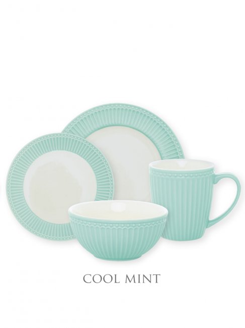 GreenGate Alice Cool Mint Serviesset 4-delig - Klik op de afbeelding om het venster te sluiten