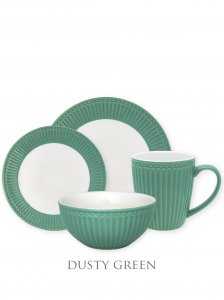 GreenGate Alice Dusty Green Dinnerware set 4-parts