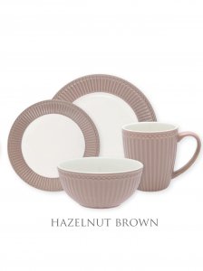 GreenGate Alice Hazelnut Brown Geschirrset 4 tlg.