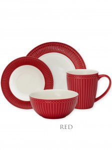 GreenGate Alice Red Dinnerware set 4-parts