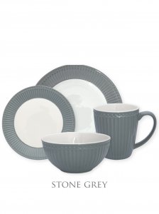 GreenGate Alice Stone Grijs Serviesset 4-delig