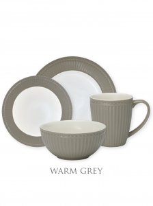 GreenGate Alice Warm Grey Geschirrset 4 tlg.