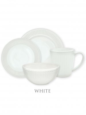 GreenGate Alice White Dinnerware set 4-parts