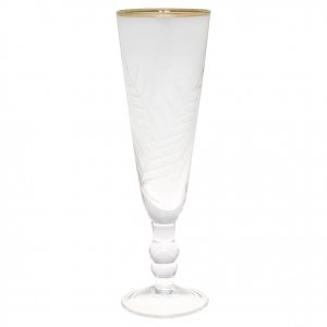 GreenGate Champagne glass with cutting and golden edge (6 x 20 cm)