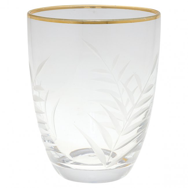 GreenGate Waterglass clear with cutting and gold rim 8,2 x 10,5 cm - Click Image to Close