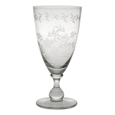 GreenGate Wine glass with cutting Clear - Handmade (18 x 9 cm) 350 ml