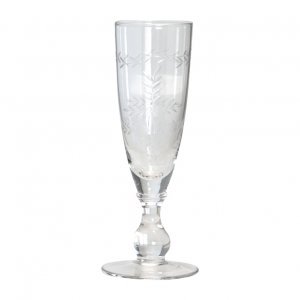 Champagne glas met gravering (helder) van GreenGate Ø 6 cm, H19 cm