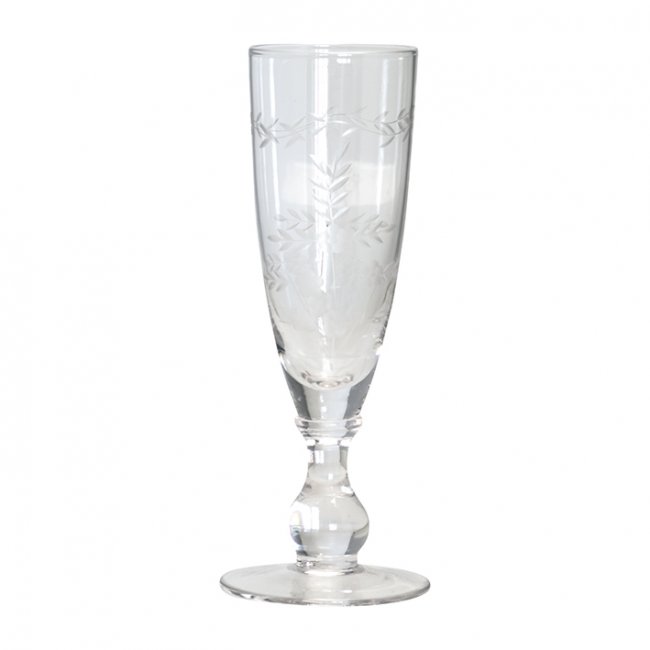 Champagne glas met gravering (helder) van GreenGate Ø 6 cm, H19 cm - Klik op de afbeelding om het venster te sluiten