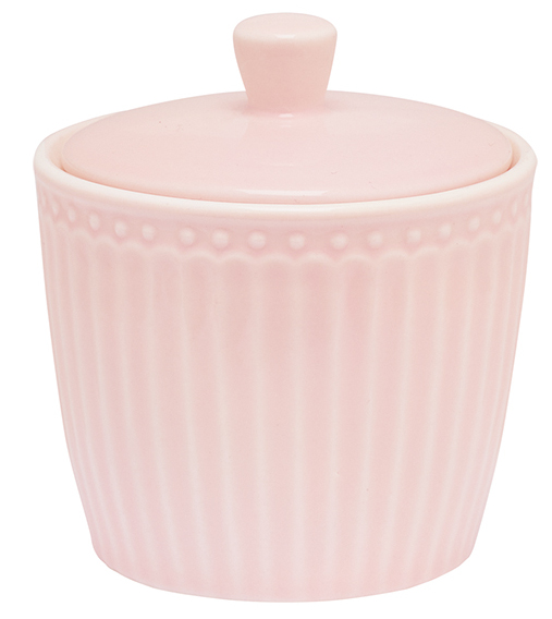 GreenGate Sugar pot Alice pale pink 120ml - Ø 8.5 cm - Click Image to Close