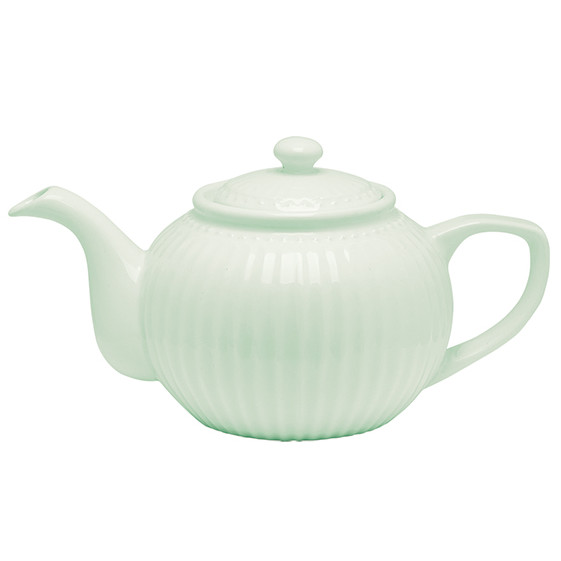 GreenGate Teekanne - Teapot Alice pale green 1 liter - Ø 17.5 cm - zum Schließen ins Bild klicken