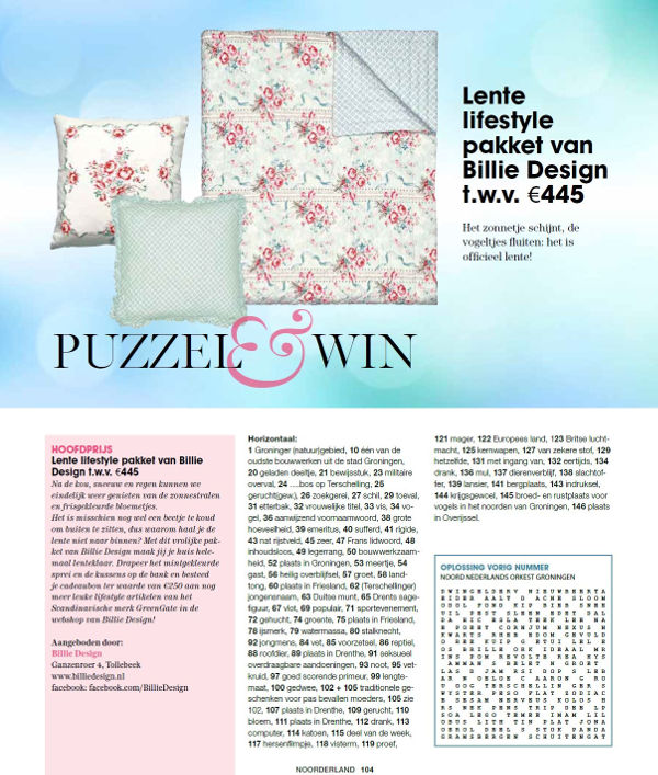 Noorderland puzzel win greengate quilt.